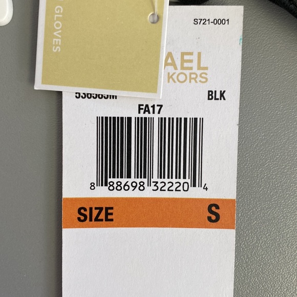 Michael Kors Tech Leather Gloves with Gold Charm - Picture 10 of 10